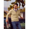 image:imagePJ PAUL JONES Mens Quarter Zip Sweaters Knit Pullover  14 Zip Mock Neck Long Sleeve Mediumweight Textured Regular fit Fall and Winter Suit for Business Casual WorkApricot