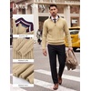 image:imagePJ PAUL JONES Mens Quarter Zip Sweaters Knit Pullover  14 Zip Mock Neck Long Sleeve Mediumweight Textured Regular fit Fall and Winter Suit for Business Casual WorkApricot