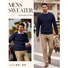 image:imagePJ PAUL JONES Mens Sweaters Cable Knit Crewneck Pullover  Warm Wool Blend Twist Textured Long Sleeve Lightweight Regular Fit Fall and Winter Casual Daily Business HolidayNavy Blue