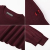 image:imagePJ PAUL JONES Mens Sweaters Crewneck Basic Lightweight Wool Blend Knitted Pullover Long Sleeve Shirts for MenBurgundy