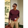 image:imagePJ PAUL JONES Mens Sweaters Crewneck Basic Lightweight Wool Blend Knitted Pullover Long Sleeve Shirts for MenBurgundy