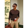 image:imagePJ PAUL JONES Mens Sweaters Crewneck Basic Lightweight Wool Blend Knitted Pullover Long Sleeve Shirts for MenDark Brown