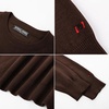 image:imagePJ PAUL JONES Mens Sweaters Crewneck Basic Lightweight Wool Blend Knitted Pullover Long Sleeve Shirts for MenDark Brown