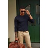 image:imagePJ PAUL JONES Mens Sweaters Crewneck Basic Lightweight Wool Blend Knitted Pullover Long Sleeve Shirts for MenNavy Blue