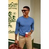 image:imagePJ PAUL JONES Mens Sweaters Crewneck Basic Lightweight Wool Blend Knitted Pullover Long Sleeve Shirts for MenPeacock Blue