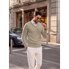 image:imagePJ PAUL JONES Mens V Neck Sweater Wool Blend Knit Pullover Sweaters  VNeck Long Sleeve Warm Wool Blend Fitted Style Lightweight Soft Stretch Knit Dress Business Casual Fall Winter LayeringKhaki