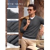 image:imagePJ PAUL JONES Mens V Neck Sweater Wool Blend Knit Pullover Sweaters  VNeck Long Sleeve Warm Wool Blend Fitted Style Lightweight Soft Stretch Knit Dress Business Casual Fall Winter LayeringDark Gray