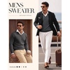 image:imagePJ PAUL JONES Mens V Neck Sweater Wool Blend Knit Pullover Sweaters  VNeck Long Sleeve Warm Wool Blend Fitted Style Lightweight Soft Stretch Knit Dress Business Casual Fall Winter LayeringDark Gray