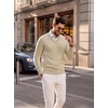 image:imagePJ PAUL JONES Mens V Neck Sweater Wool Blend Knit Pullover Sweaters  VNeck Long Sleeve Warm Wool Blend Fitted Style Lightweight Soft Stretch Knit Dress Business Casual Fall Winter LayeringApricot