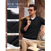 image:imagePJ PAUL JONES Mens V Neck Sweater Wool Blend Knit Pullover Sweaters  VNeck Long Sleeve Warm Wool Blend Fitted Style Lightweight Soft Stretch Knit Dress Business Casual Fall Winter LayeringBlack
