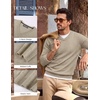 image:imagePJ PAUL JONES Mens V Neck Sweater Wool Blend Knit Pullover Sweaters  VNeck Long Sleeve Warm Wool Blend Fitted Style Lightweight Soft Stretch Knit Dress Business Casual Fall Winter LayeringKhaki