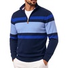 image:imagePJ PAUL JONES Mens Quarter Zip Pullover Sweater  14 ZipMock Neck Long Sleeve Sweaters Lightweight Soft Tops Business Casual Work Office Outfits Fall Winter 2026 ClothesNavy Sky Blue
