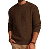 image:imagePJ PAUL JONES Mens Sweaters Cable Knit Crewneck Pullover  Warm Wool Blend Twist Textured Long Sleeve Lightweight Regular Fit Fall and Winter Casual Daily Business HolidayCoffee