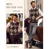 image:imagePJ PAUL JONES Mens Argyle Sweater Vest VNeck Vintage Knit Vest  Contrast Plaid Pattern Sleeveless Pullover Knit Classic Vintage Design Business Casual Style Spring Fall Winter LayeringCoffee