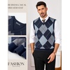 image:imagePJ PAUL JONES Mens Argyle Sweater Vest VNeck Vintage Knit Vest  Contrast Plaid Pattern Sleeveless Pullover Knit Classic Vintage Design Business Casual Style Spring Fall Winter LayeringNavy Blue