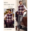 image:imagePJ PAUL JONES Mens Argyle Sweater Vest VNeck Vintage Knit Vest  Contrast Plaid Pattern Sleeveless Pullover Knit Classic Vintage Design Business Casual Style Spring Fall Winter LayeringWine