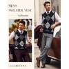 image:imagePJ PAUL JONES Mens Argyle Sweater Vest VNeck Vintage Knit Vest  Contrast Plaid Pattern Sleeveless Pullover Knit Classic Vintage Design Business Casual Style Spring Fall Winter LayeringBlack