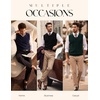 image:imagePJ PAUL JONES Mens Cable Knit Sweater Vest V Neck Sweater  V Neck Pullover KnittedBreathable Stretchy Sweater VestRegular Fit Casual SweatersClassic Fall and Winter TopsDark Green