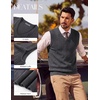 image:imagePJ PAUL JONES Mens Cable Knit Sweater Vest V Neck Sweater  V Neck Pullover KnittedBreathable Stretchy Sweater VestRegular Fit Casual SweatersClassic Fall and Winter TopsGrey