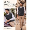 image:imagePJ PAUL JONES Mens Cable Knit Sweater Vest V Neck Sweater  V Neck Pullover KnittedBreathable Stretchy Sweater VestRegular Fit Casual SweatersClassic Fall and Winter TopsGrey