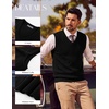 image:imagePJ PAUL JONES Mens Cable Knit Sweater Vest V Neck Sweater  V Neck Pullover KnittedBreathable Stretchy Sweater VestRegular Fit Casual SweatersClassic Fall and Winter TopsBlack