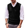 image:imagePJ PAUL JONES Mens Cable Knit Sweater Vest V Neck Sweater  V Neck Pullover KnittedBreathable Stretchy Sweater VestRegular Fit Casual SweatersClassic Fall and Winter TopsBlack