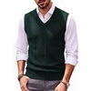 image:imagePJ PAUL JONES Mens Cable Knit Sweater Vest V Neck Sweater  V Neck Pullover KnittedBreathable Stretchy Sweater VestRegular Fit Casual SweatersClassic Fall and Winter TopsDark Green