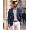 image:imagePJ PAUL JONES Casual Blazer for Men Lightweight Seamless Sport Coat Jakcet  Seamless Wrinkle Free Machine Wash Slim Fit Unstructured Western Casual Blazer Jacket Classic Business Wedding PartyRoyal Blue