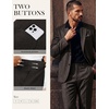 image:imagePJ PAUL JONES Mens 2 Piece Suits Wool Blend Tweed Herringbone Suit Set  Vintage Casual Suits for Men Peak Lapel Blazer Pants Set Sport Coat with Pocket Square Mens Suits for Wedding Prom WorkCoffee