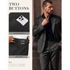 image:imagePJ PAUL JONES Mens 2 Piece Suits Wool Blend Tweed Herringbone Suit Set  Vintage Casual Suits for Men Peak Lapel Blazer Pants Set Sport Coat with Pocket Square Mens Suits for Wedding Prom WorkDark Gray