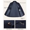 image:imagePJ PAUL JONES Mens 2 Piece Suits Wool Blend Tweed Herringbone Suit Set  Vintage Casual Suits for Men Peak Lapel Blazer Pants Set Sport Coat with Pocket Square Mens Suits for Wedding Prom WorkNavy Blue