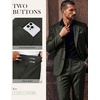 image:imagePJ PAUL JONES Mens 2 Piece Suits Wool Blend Tweed Herringbone Suit Set  Vintage Casual Suits for Men Peak Lapel Blazer Pants Set Sport Coat with Pocket Square Mens Suits for Wedding Prom WorkDark Green
