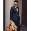 image:imagePJ PAUL JONES Mens 2 Piece Suits Wool Blend Tweed Herringbone Suit Set  Vintage Casual Suits for Men Peak Lapel Blazer Pants Set Sport Coat with Pocket Square Mens Suits for Wedding Prom WorkNavy Blue