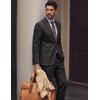 image:imagePJ PAUL JONES Mens 2 Piece Suits Wool Blend Tweed Herringbone Suit Set  Vintage Casual Suits for Men Peak Lapel Blazer Pants Set Sport Coat with Pocket Square Mens Suits for Wedding Prom WorkDark Gray