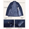 image:imagePJ PAUL JONES Mens Blazer Casual Lightweight Texture Sport Coat Jacket  Lightweight Blazer Texture Fabric Machine Washable Two Button Anti Wrinkle Thin Shoulder Padder Casual BusinessNavy