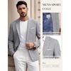 image:imagePJ PAUL JONES Mens Blazer Casual Lightweight Texture Sport Coat Jacket  Lightweight Blazer Texture Fabric Machine Washable Two Button Anti Wrinkle Thin Shoulder Padder Casual BusinessLight Gray