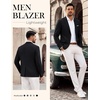 image:imagePJ PAUL JONES Mens Blazer Casual Lightweight Texture Sport Coat Jacket  Lightweight Blazer Texture Fabric Machine Washable Two Button Anti Wrinkle Thin Shoulder Padder Casual BusinessBlack