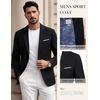 image:imagePJ PAUL JONES Mens Blazer Casual Lightweight Texture Sport Coat Jacket  Lightweight Blazer Texture Fabric Machine Washable Two Button Anti Wrinkle Thin Shoulder Padder Casual BusinessBlack