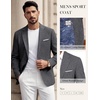 image:imagePJ PAUL JONES Mens Blazer Casual Lightweight Texture Sport Coat Jacket  Lightweight Blazer Texture Fabric Machine Washable Two Button Anti Wrinkle Thin Shoulder Padder Casual BusinessDark Gray