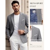 image:imagePJ PAUL JONES Mens Blazer Casual Lightweight Texture Sport Coat Jacket  Lightweight Blazer Texture Fabric Machine Washable Two Button Anti Wrinkle Thin Shoulder Padder Casual BusinessFlower Gray