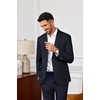 image:imagePJ PAUL JONES Mens Blazer Wool Blend Lightwieght Business Sport Coat Jacket  Herringbone Slim Fit Two Button Casual Dress Sport Jacket Machine Washable Notched Lapel Travel Wedding PartyNavy Blue