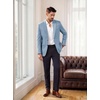 image:imagePJ PAUL JONES Mens Blazer Wool Blend Lightwieght Business Sport Coat Jacket  Herringbone Slim Fit Two Button Casual Dress Sport Jacket Machine Washable Notched Lapel Travel Wedding PartySky Blue