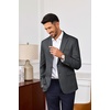 image:imagePJ PAUL JONES Mens Blazer Wool Blend Lightwieght Business Sport Coat Jacket  Herringbone Slim Fit Two Button Casual Dress Sport Jacket Machine Washable Notched Lapel Travel Wedding PartyDark Grey