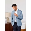 image:imagePJ PAUL JONES Mens Blazer Wool Blend Lightwieght Business Sport Coat Jacket  Herringbone Slim Fit Two Button Casual Dress Sport Jacket Machine Washable Notched Lapel Travel Wedding PartySky Blue