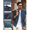 image:imagePJ PAUL JONES Mens Corduroy Shirt Long Sleeve Button Down Untucked Shirts  100 Cotton Casual Button Up Shirt Wrinkle Free Lightweight Overshirt Fall Shacket Jacket Plaid Collar Chest PocketGray Blue