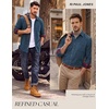 image:imagePJ PAUL JONES Mens Corduroy Shirt Long Sleeve Button Down Untucked Shirts  100 Cotton Casual Button Up Shirt Wrinkle Free Lightweight Overshirt Fall Shacket Jacket Plaid Collar Chest PocketGray Blue