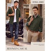 image:imagePJ PAUL JONES Mens Corduroy Shirt Long Sleeve Button Down Untucked Shirts  100 Cotton Casual Button Up Shirt Wrinkle Free Lightweight Overshirt Fall Shacket Jacket Plaid Collar Chest PocketGray Green