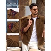 image:imagePJ PAUL JONES Mens Corduroy Shirt Long Sleeve Button Down Untucked Shirts  100 Cotton Casual Button Up Shirt Wrinkle Free Lightweight Overshirt Fall Shacket Jacket Plaid Collar Chest PocketBrown
