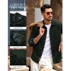image:imagePJ PAUL JONES Mens Corduroy Shirt Long Sleeve Button Down Untucked Shirts  100 Cotton Casual Button Up Shirt Wrinkle Free Lightweight Overshirt Fall Shacket Jacket Plaid Collar Chest PocketArmy Green