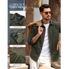 image:imagePJ PAUL JONES Mens Corduroy Shirt Long Sleeve Button Down Untucked Shirts  100 Cotton Casual Button Up Shirt Wrinkle Free Lightweight Overshirt Fall Shacket Jacket Plaid Collar Chest PocketGray Green